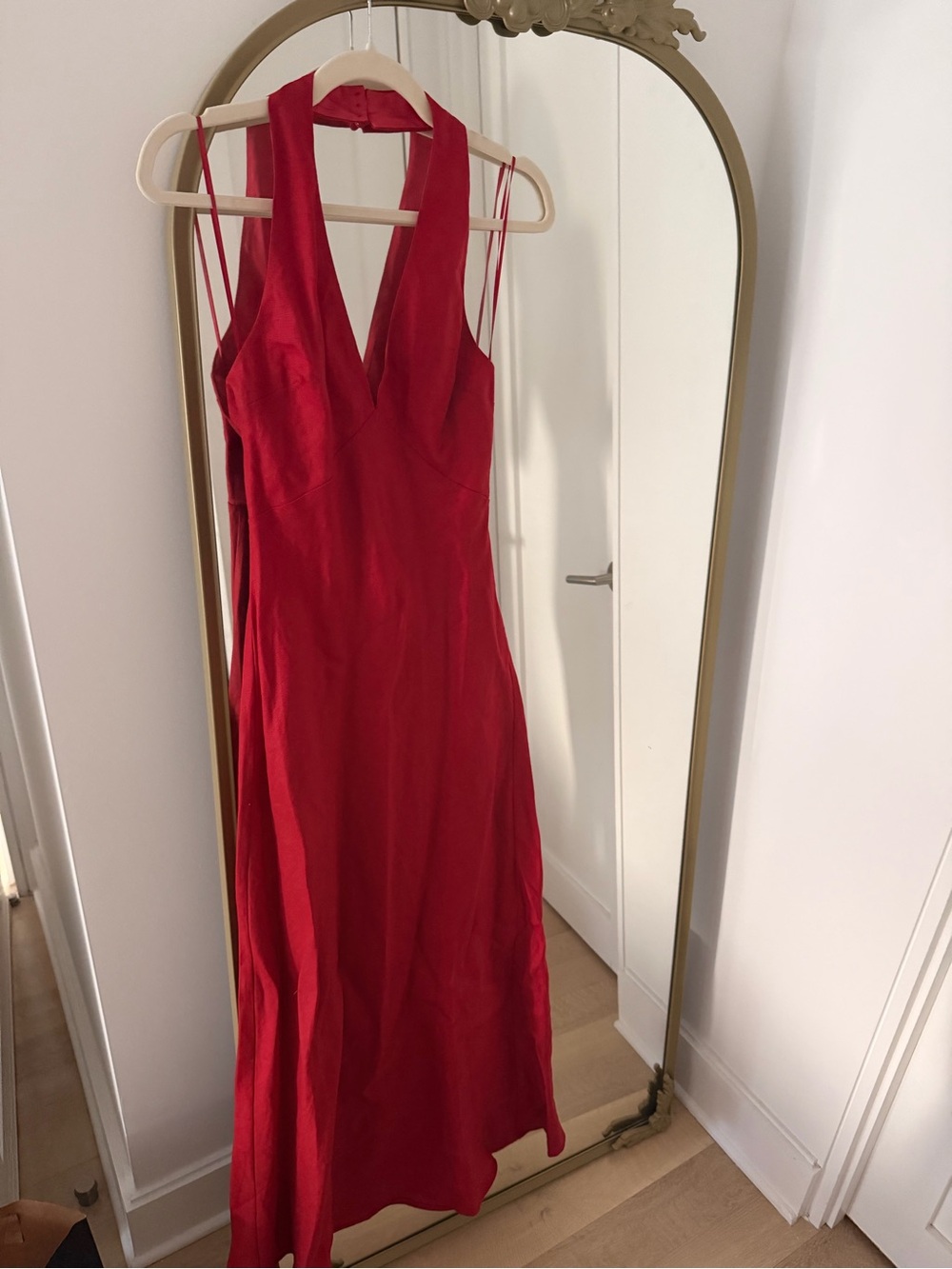 Reformation Delilah Linen Dress in Lipsticks — never worn